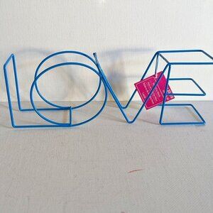 NWT Blue Wire 3D 'Love' Retro Word Sign Retro 1970s Ashland Valentine's Day Gift